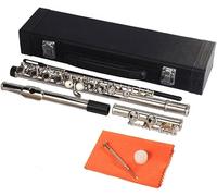 Flauti, Flauti Professionali a Foro Chiuso C, Flauto for Banda da Concerto, Flauto a Foro Chiuso C 16 Tasti, Flauto Musicale in Nichel for Orchestra, con Custodia, Strumento Musicale for Principianti
