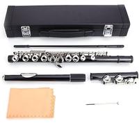 Flauti, Flauti Professionali a Foro Chiuso C, Flauto for Banda da Concerto, Flauto a Foro Chiuso C 16 Tasti, Flauto Musicale in Nichel for Orchestra, con Custodia, Strumento Musicale for Principianti