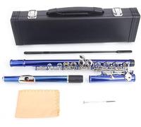 Flauti, Flauti Professionali a Foro Chiuso C, Flauto for Banda da Concerto, Flauto a Foro Chiuso C 16 Tasti, Flauto Musicale in Nichel for Orchestra, con Custodia, Strumento Musicale for Principianti