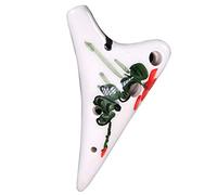 Flauti in ceramica. Mini ocarina in argilla Fa a 6 fori con tono super acuto, regalo for ragazzi/ragazze(White B)