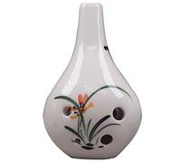 Flauti in ceramica. Ocarina in argilla a 6 fori contralto in Do for principianti, for imparare a suonare, con custodia in tessuto + cordino + panno for la pulizia(White D)