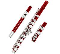 Flauti Strumenti Musicali 16 Closed Open Hole C Key Flute Professional Transverse Flute With E Key Woodwind Instrument Beginner Leather Box(Red)