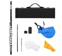 Flauti Strumenti Musicali Chiave D'argento Flauto In Cupronichel 16 Fori Chiusi C Flauto Nero Strumento A Fiato Con Parti Di Flauto E Accessori