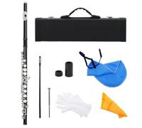 Flauti Strumenti Musicali Chiave D'argento Flauto In Cupronichel 16 Fori Chiusi C Flauto Nero Strumento A Fiato Con Parti Di Flauto E Accessori