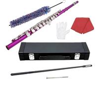 Flauti Strumenti Musicali Flauto In Chiave C A 16 Fori Rosa Rossa Strumento A Fiato In Chiave E Flauto A Tubo In Rame Argentato Con Accessori