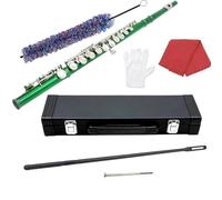 Flauti Strumenti Musicali Flauto Multicolore A 16 Fori C Flauto E Chiave Strumento A Fiato Flauto In Ottone Bianco Nichel Argento Con Accessori(Green)