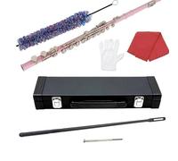 Flauti Strumenti Musicali Flauto Multicolore A 16 Fori C Flauto E Chiave Strumento A Fiato Flauto In Ottone Bianco Nichel Argento Con Accessori(Pink)