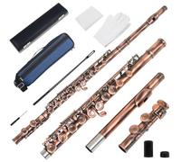 Flauti Strumenti Musicali Flauto Traverso Professionale A 16 Fori A Foro Chiuso Con Chiave C Con Strumento Per Flauto Con Guanti In Stick Di Stoffa(A)