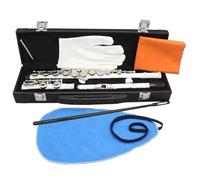 Flauti Strumenti Musicali Strumento Musicale Flauto Chiave A 16 Fori C Flauto Professionale Bianco Con Bastoncini Di Stoffa Guanti Parti Di Strumenti A Fiato