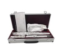 Flauto 16 Fori Suzuki Flauto Traverso Placcato Argento Otturatore Chiave C Con Strumento Musicale Chiave E
