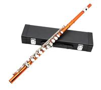 Flauto A 16 Fori Con Foro Chiuso Flauto A Chiave C Flauto Traverso Da Concerto In Cupronichel Arancione Con Accessori Flauto Traverso per Principiante