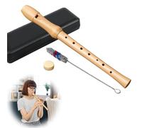 Flauto a becco in legno soprano, flauto a becco in acero con diteggiatura tedesca e kit di pulizia per studenti e principianti (8 fori)