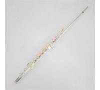 Flauto A Foro Aperto Flauto 16/17 Fori Otturatore Per Flauto Traverso Placcato Argento Chiave C Con Strumento Musicale Chiave E Principianti(877)