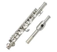 Flauto A Nastro 16 Fori Chiave C Piccolo In Cupronichel Placcato Argento Di Mezza Misura Con Custodia In Pelle Flauto Traverso per Principiante