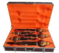Flauto Cinese Hulusi 5 Pz/set Professionale Hulusi Flauto Maggiore F/Maggiore G/B Bemolle/C/D Chiave Minore Cucurbita Cinese Con Custodia In Alluminio
