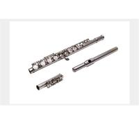 Flauto da concerto in cupronichel argentato con chiave in Do a 16 fori, con panno per la pulizia, bacchetta, guanti, cacciavite e borsa imbottita