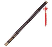 flauto di bambù amaro naturale, Flauto di bambù con chiave in Do e Re, strumento a fiato tradizionale nero con 2 membrane di bambù e nodo cinese(C Key)