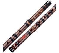 Flauto di bambù di Dzi cinese - Strumento musicale nazionale Gioca professionalmente Fife, una sezione di flauto di bambù viola con borsa a ziplock anti-cracking(D)