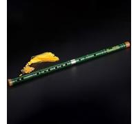 Flauto Di Bambù Per Principianti Strumento Per Flauto Principiante Adulto Professionale Flauto Traverso In Bambù Amaro Spina Singola Rame Bianco(Green,C Key)