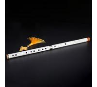 Flauto Di Bambù Per Principianti Strumento Per Flauto Principiante Adulto Professionale Flauto Traverso In Bambù Amaro Spina Singola Rame Bianco(White,G Key)