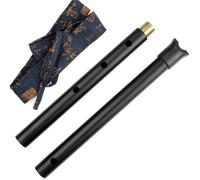 Flauto Di Bambù Professionale Flauto Di Bambù Shakuhachi 5 Fori Chiave D Flauto Di Bambù In Metallo Non Si Rompe Mai Strumento Di Metallo Per Flauto Di Bambù Argento O Nero(Black 2.0)