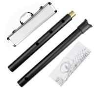 Flauto Di Bambù Professionale Flauto Di Bambù Shakuhachi 5 Fori Chiave D Flauto Di Bambù In Metallo Non Si Rompe Mai Strumento Di Metallo Per Flauto Di Bambù Argento O Nero(Black 2.0 box)