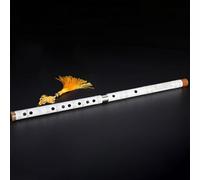 Flauto Di Bambù Professionali Strumento Per Flauto Principiante Adulto Professionale Flauto Traverso In Bambù Amaro Spina Singola Rame Bianco(White,D Key)
