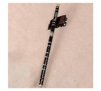 Flauto Di Bambù Strumento musicale tradizionale flauto di bambù nero in stile cinese inciso con testo squisito (Color : F)