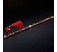 Flauto Di Bambù Strumento Per Flauto Principiante Adulto Professionale Flauto Traverso In Bambù Amaro Spina Singola Rame Bianco(Brown,C Key)