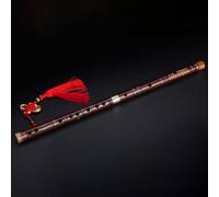 Flauto Di Bambù Strumento Per Flauto Principiante Adulto Professionale Flauto Traverso In Bambù Amaro Spina Singola Rame Bianco(Brown,D Key)