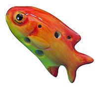 Flauto di ceramica, Ocarina piccola in ceramica con tweeter a 4 fori for principianti, regalo unico(Golden Fish)