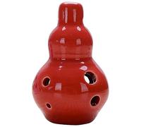 Flauto di ceramica, Strumenti a fiato rotondi e piccoli in Do maggiore a 6 fori, regalo di compleanno/ciondolo(Rood)