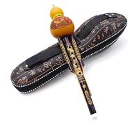 flauto di cucurbitacea， flauto di zucca Hulusi C Key, Hulusi cinese in bambù nero, Cucurbita bitonale, Strumento tradizionale cinese in si bemolle, for principianti e amatori musicali(Bb key)
