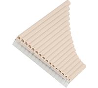 Flauto di Pan 16 Note Tonalità di Do per Principianti | Abs Beige, Suono Ricco e Struttura Fissa, Facile da Riporre, Libro Musica e Borsa