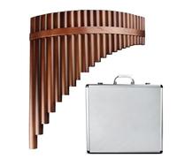 Flauto di Pan in bambù Flauto di Pan a 22 tubi Strumenti musicali a fiato in tutto il mondo Flauti di Pan in chiave C Flauto di Pan in bambù con borsa in pelle nera(Right-hand add box)
