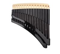 Flauto di Pan in bambù Flauto di Pan doppio a 23 canne Strumento per principianti Flauto di Pan curvo Beige/nero(Black)