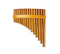 Flauto di Pan in bambù Flauto di Pan fatto a mano per strumenti musicali popolari Strumento a fiato in legno di colore marrone 15 tubi(Left)
