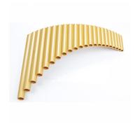 Flauto di Pan in bambù Flauto di Pan in resina ABS con chiave G a 22 tubi per principianti per esercitarsi con le lezioni di musica Strumento dritto con la mano destra(Gold)