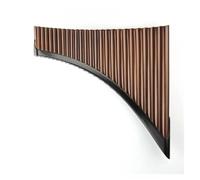 Flauto di Pan in bambù Flauto di Pan marrone 25 tubi chiave C bicolore strumento a fiato russo tradizionale fatto a mano in legno di bambù(Left)