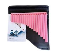 Flauto di Pan in bambù Insegnare a suonare il flauto di Pan Strumento a fiato speciale per principianti con accordatura in Do a 18 canne(Pink)