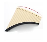 Flauto di Pan in bambù Strumento musicale nazionale curvo migliorato beige da 18 tubi per principianti facile da imparare flauto di Pan in resina ABS tonalità C(Brown)
