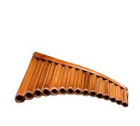 Flauto di Pan in bambù Supporto in legno a 15 tubi G/C Tune [stile] Strumento a fiato di Pan che suona in avanti e indietro Musica popolare per adulti in bambù amaro(G)