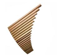 Flauto di Pan in bambù Vernice per accordatura di Panpipe in bambù amaro naturale con accordatura in Do a 22 canne con borsa in pelle di mucca adatta ai principianti