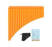 Flauto di Pan in Do, flauto di Pan in ABS di alta qualità, strumento musicale facile da imparare per principianti, adulti, bambini, personale docente, 18 tubi, 16 tubi (Orange)