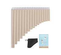 Flauto di Pan in Do, flauto di Pan in ABS di alta qualità, strumento musicale facile da imparare per principianti, adulti, bambini, personale docente, 18 tubi, 16 tubi (Beige)