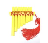 Flauto Di Pan Per Principianti Kit Di Materiali Per Strumenti Artigianali Per Lezioni Di Musica In Resina ABS A 8 Tubi Finito(Finished product 8 tubes of yellow resin)