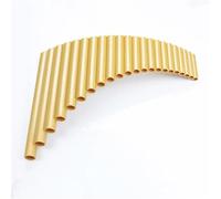 Flauto Di Pan Per Principianti Tubi Di Pan In Plastica ABS 22 Tubi Flauto G Key Colore Oro PanPipes Strumenti Musicali Popolari Supporto Senza Fondo(Gold Right Hand)