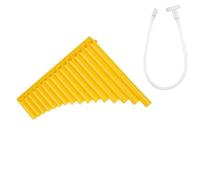 Flauto di Pan per strumenti musicali Flauto di Pan in Do a 16 canne beige/giallo con soffio per principianti, facile da imparare(Yellow)