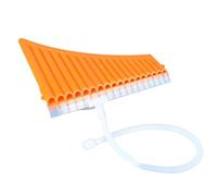 Flauto Di Pan Portatile Strumento A Flauto Di Pan Dedicato 16 Canne 18 Canne Adatto Ai Principianti Portatile Doppio Bocchino Do Maggiore(18-pipe beige-orange)