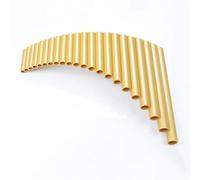 Flauto Di Pan Portatile Tubi Di Pan In Plastica ABS 22 Tubi Flauto G Key Colore Oro PanPipes Strumenti Musicali Popolari Supporto Senza Fondo(Gold Left Hand)